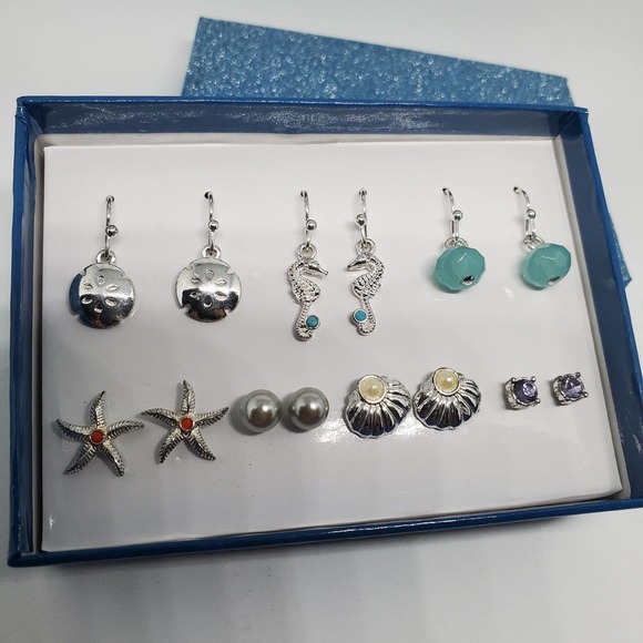 Ocean Themed Earrings - 7 Pairs Sea Themed in a Box - Picture 3 of 3